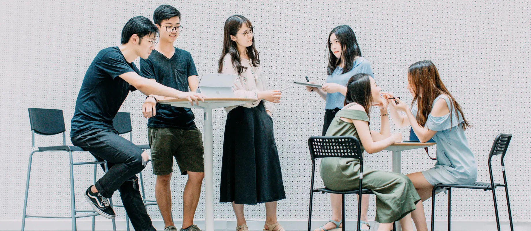 An agency team working together